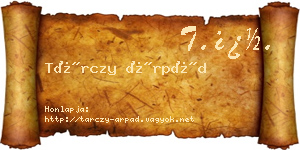 Tárczy Árpád névjegykártya